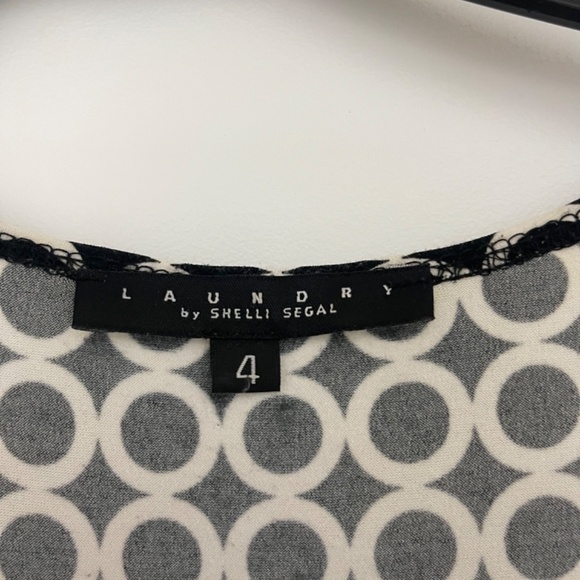 Laundry by Shelli Segal black and white geometric wrap dress - Picture 2 of 4